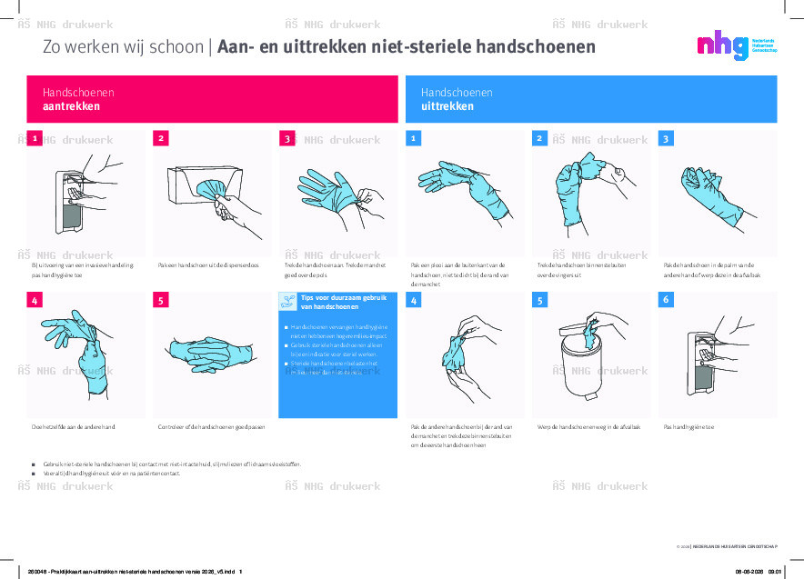 Aan- en uittrekken handschoenen
